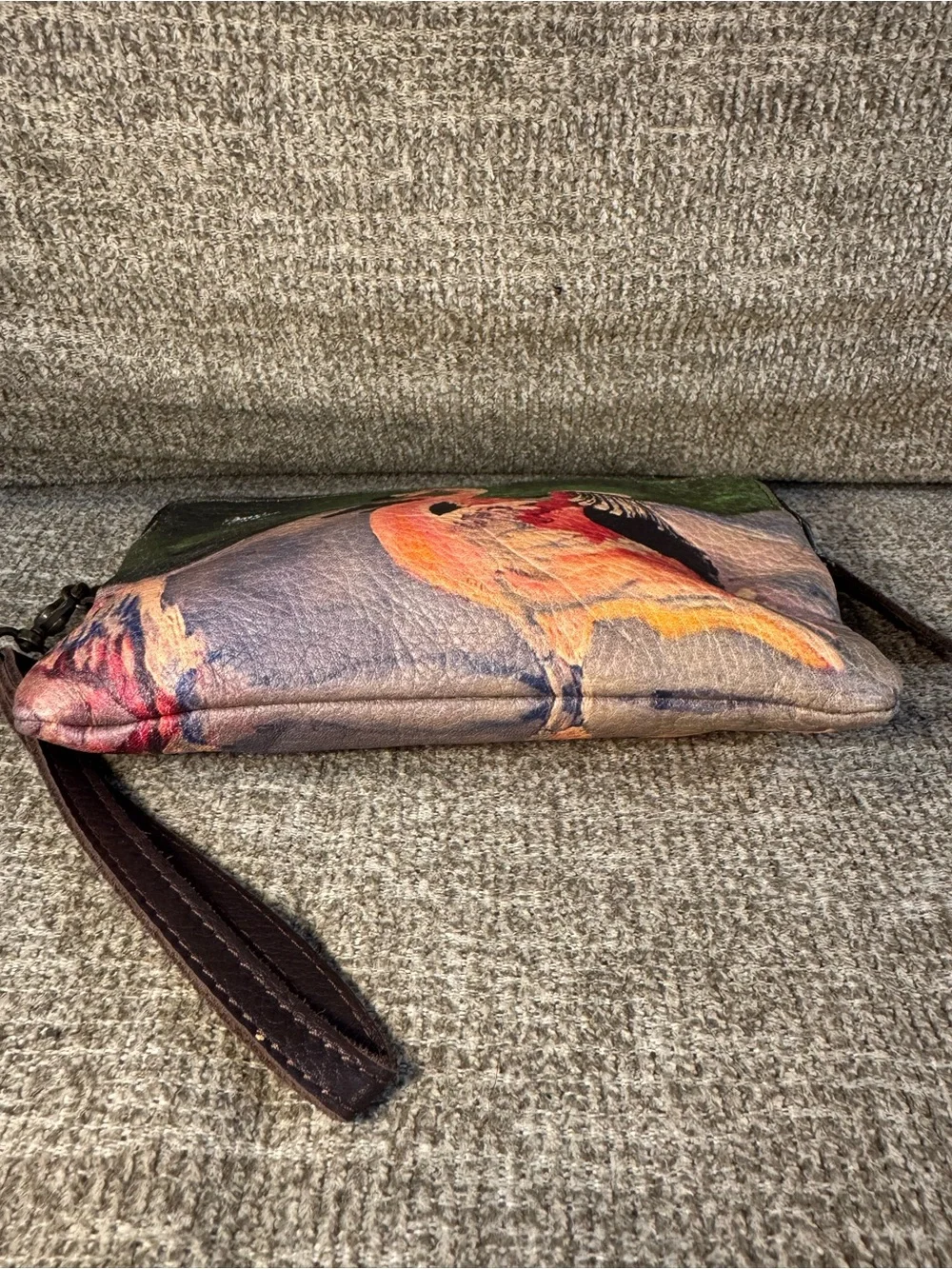 VIDA Flamingo Print Wristlet in Pink and Green - Picture 8 of 12
